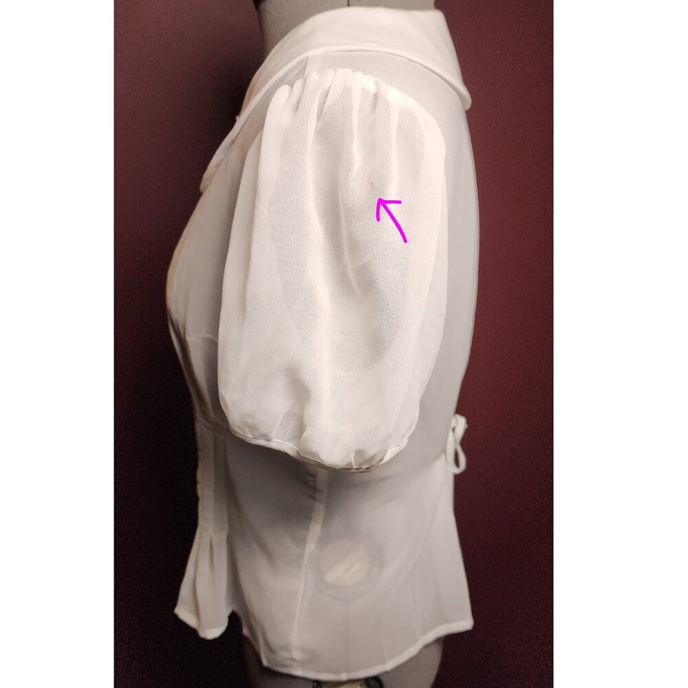 White Chiffon Blouse - Peter Pan Collar - Dolls Kill Size L - Picture 6 of 9